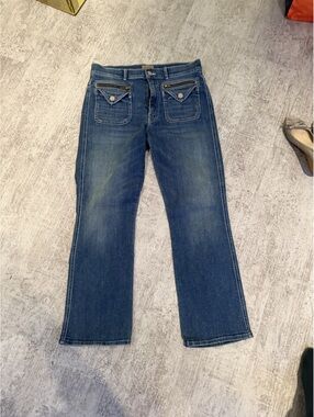 Mother The Insider Crop Point Jeans Racing Hearts cargo pocket stretch jeans
